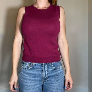 Brooks Brothers "346" 100% Merino Wool Magenta Tank Top Size Small